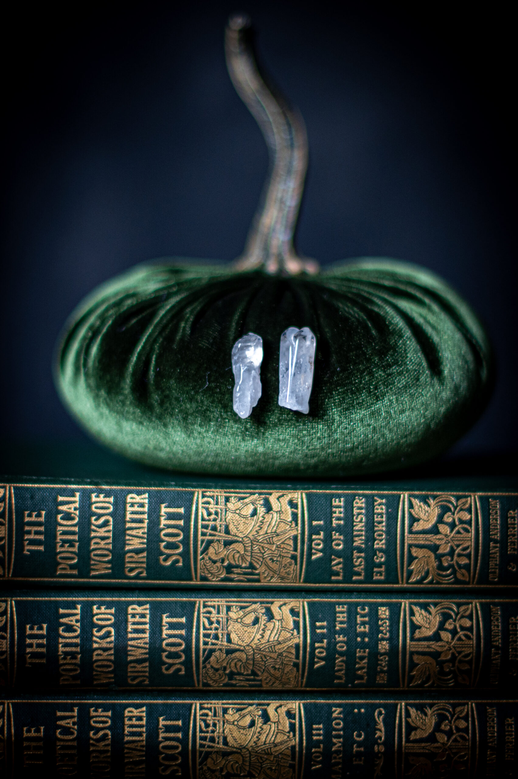 Whispers of the Earth - Raw Clear Quartz Stud Earrings - Image 3