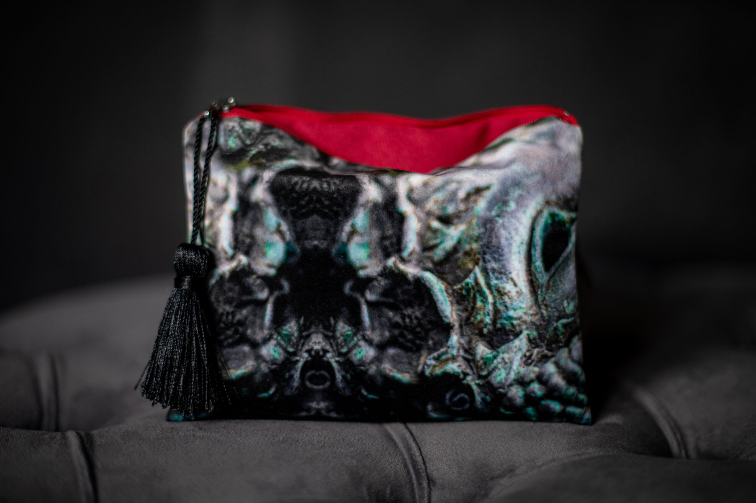 Stone Mask Velvet Clutch - Ancient Garden Collection 1/6