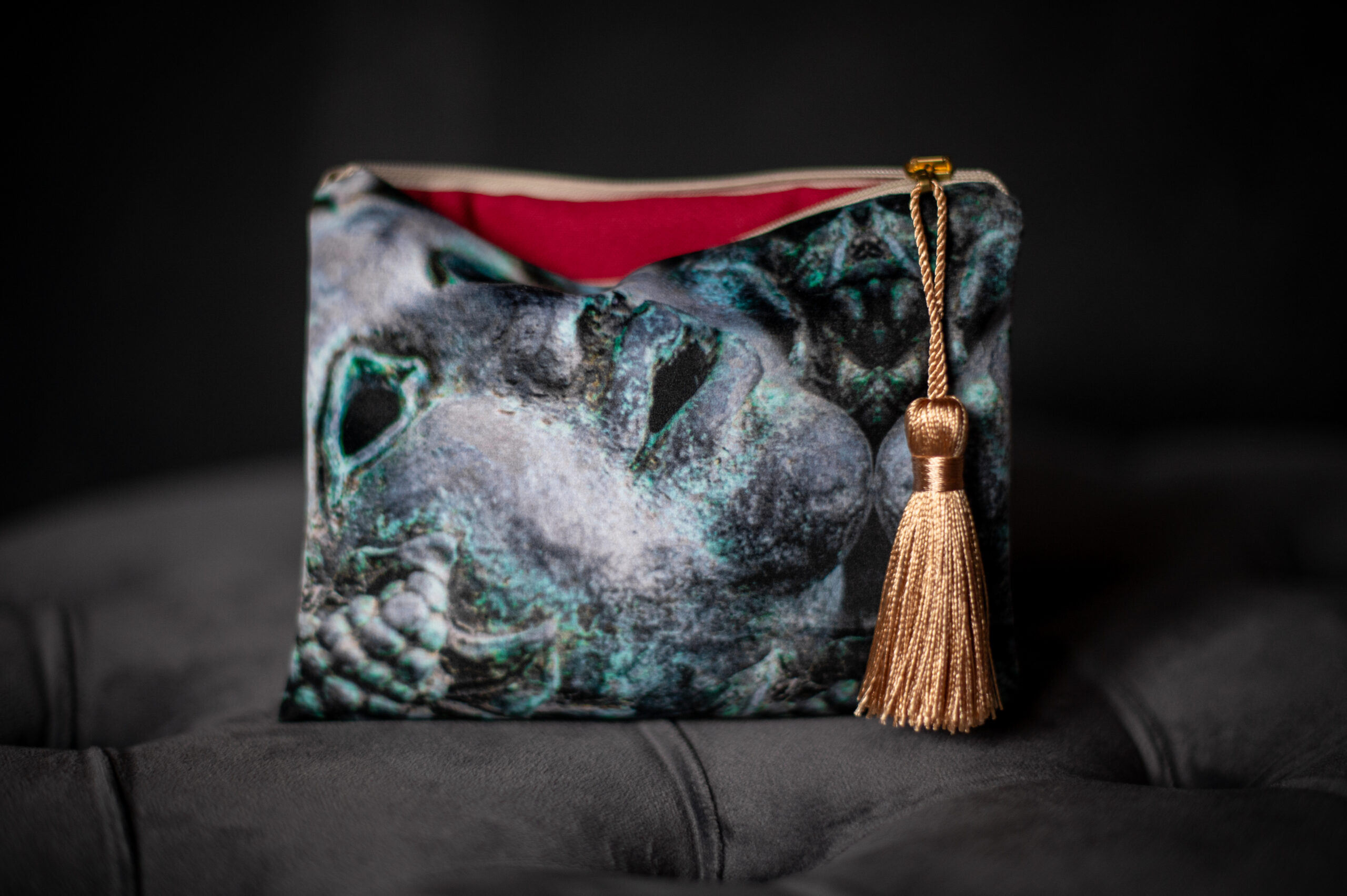 Stone Mask Velvet Clutch - Ancient Garden Collection 5/6